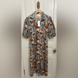 Marigold by Victoria Dunn Hurley City Scape Geometric Midi Dress Size Medium